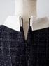 Asymmetry buckle tweed dress